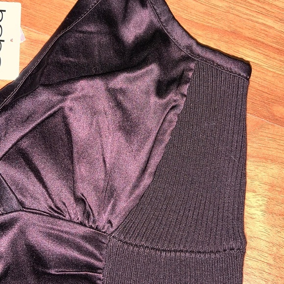 NWT bebe Ruched Silk Charmeuse Sweater Camisole - Picture 2 of 6